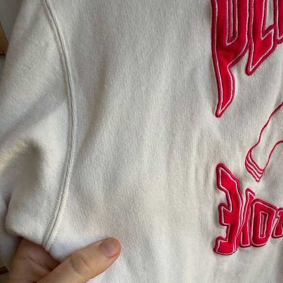 Sandro Lowin Appliqued Embroidered Cotton-Fleece Hoodie in Neutrals | Small - Picture 5 of 12